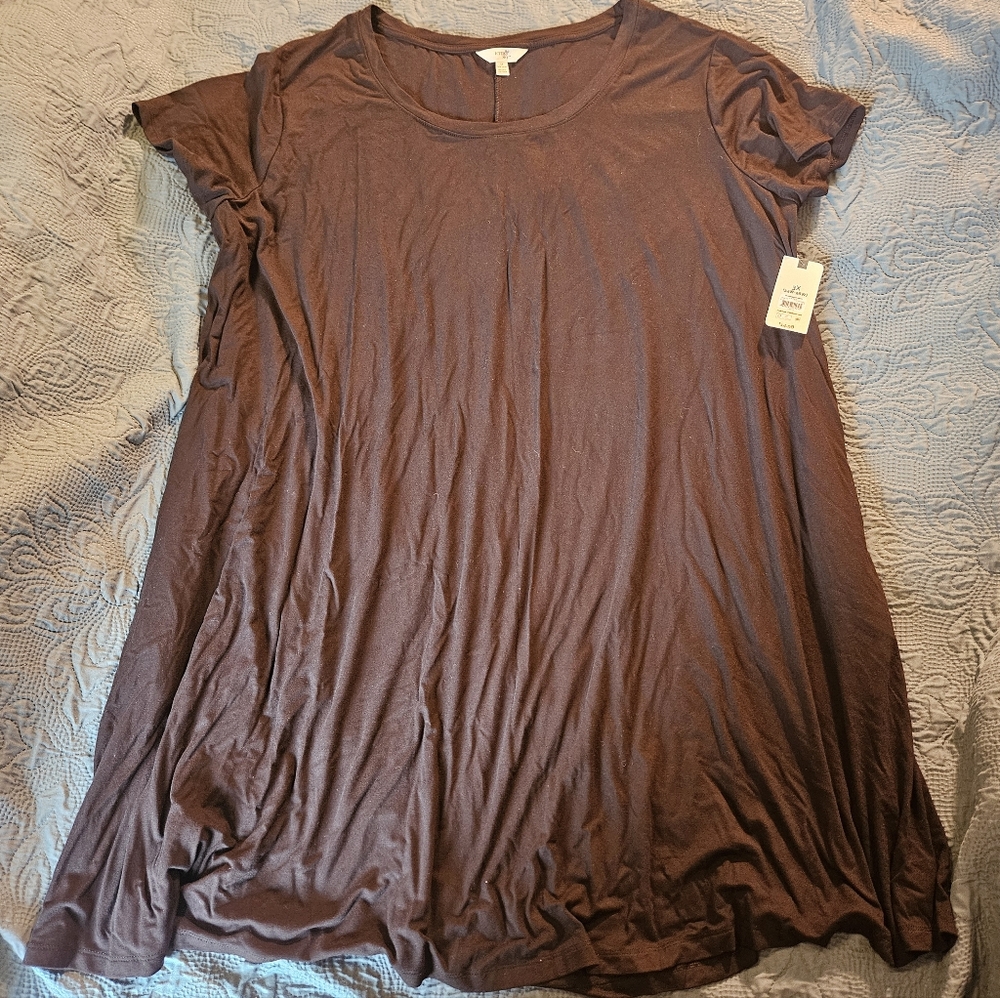 Terra & Sky Black Casual Tshirt Dress 3x NWT